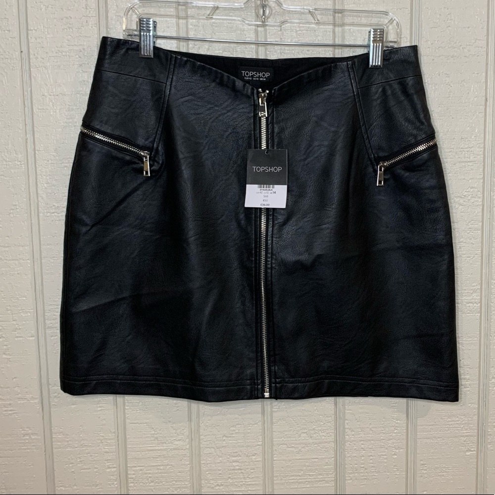 Topshop leather skirt, size 10. New with tags.